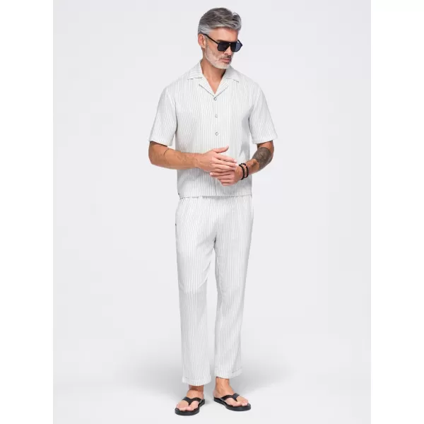  Pantaloni pentru bărbați OMBRE OM-PACP-0311 APROAPE ALB 