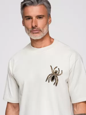 Tricou pentru bărbați OMBRE OM-TSCT-0277 APROAPE ALB