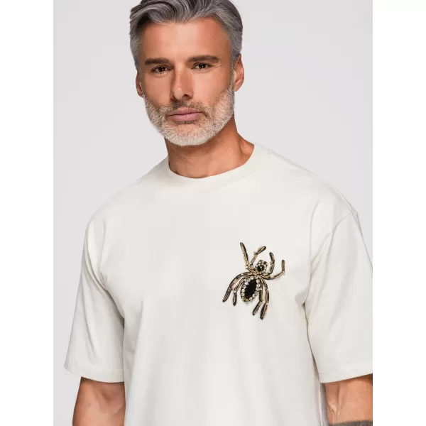  Tricou pentru bărbați OMBRE OM-TSCT-0277 APROAPE ALB 