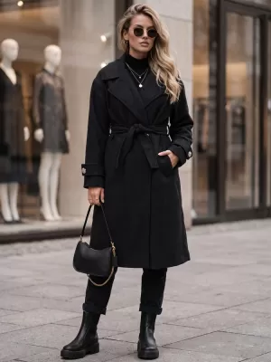 Palton de damă DSTREET NY0809 NEGRU