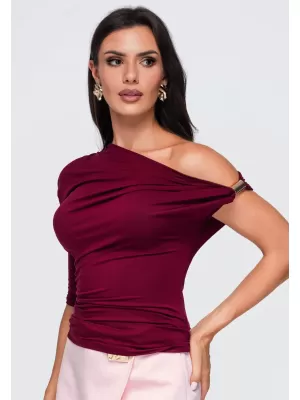 Tricou de damă OMBRE OW-TS-E0075 BURGUNDIA