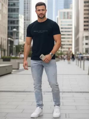 Tricou pentru bărbați DSTREET NX5123R-NY ALBASTRU ÎNCHIS