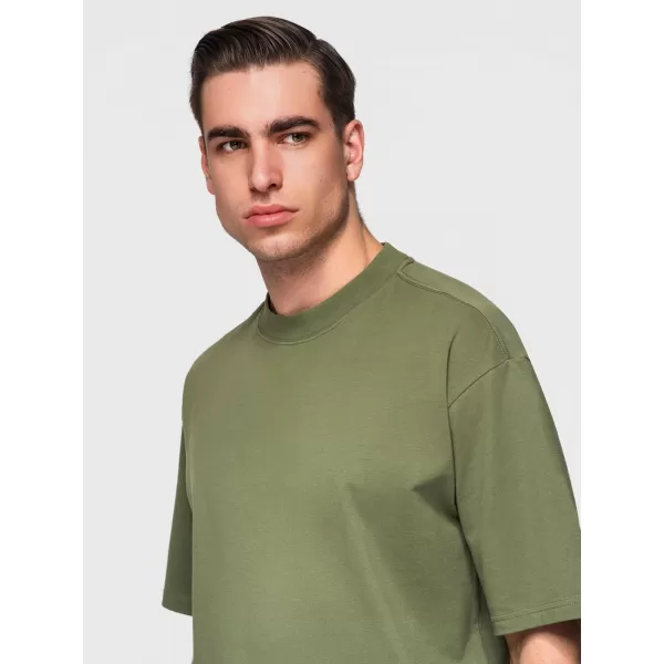  Tricou pentru bărbați OMBRE OM-TSBC-0291 NEGRU/ALB MURDAR/MĂSLINIU PAL 