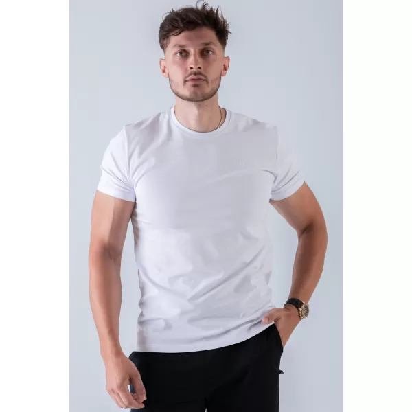  Tricouri pentru bărbați NEBBIA MIKE MUSCLE FIT 158 ALB 
