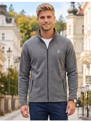 Hanorac pentru bărbați din fleece ALTISPORT ALM002852 EVIDENȚIERE NEAGRĂ