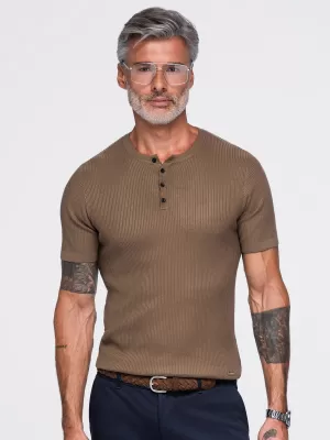 Tricou pentru bărbați OMBRE OM-TSCT-0304 MARO DESCHIS