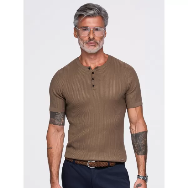  Tricou pentru bărbați OMBRE OM-TSCT-0304 MARO DESCHIS 