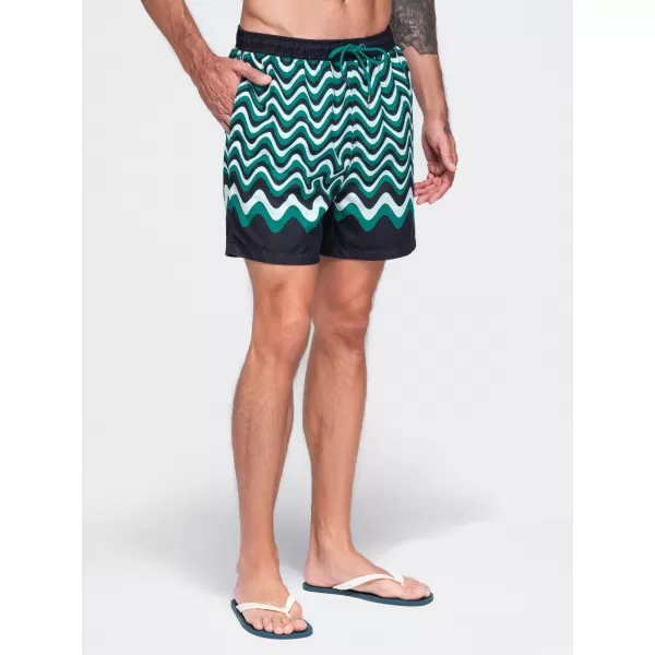  Pantaloni scurți pentru bărbați OMBRE OM-SRSS-0221 VERDE ȘI NEGRU 