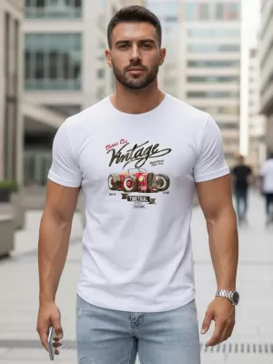 Tricou pentru bărbați DSTREET NX5094R-WH ALB