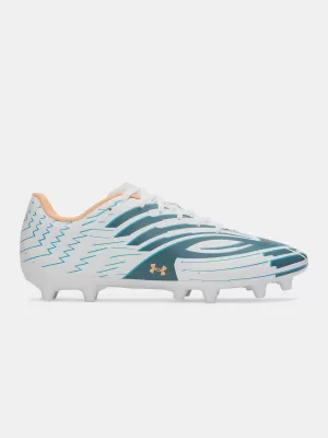 Cizme de fotbal UNDER ARMOUR U SHADOW CLUB 4 FG 6006232-101 ALB