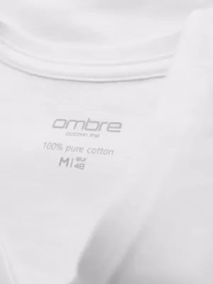 Tricou pentru bărbați OMBRE OM-TSBS-0281 ALB/NISIP/MARIN