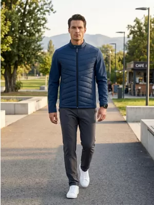 Jachetă hibridă pentru bărbați MALFINI PREMIUM CROSS 555 ALBASTRU MARIN