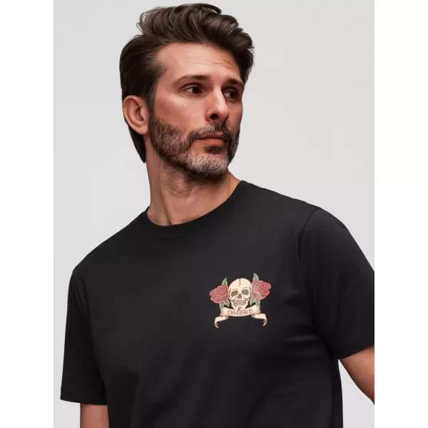  Tricou pentru bărbați OMBRE OM-TSPT-0257 NEGRU 