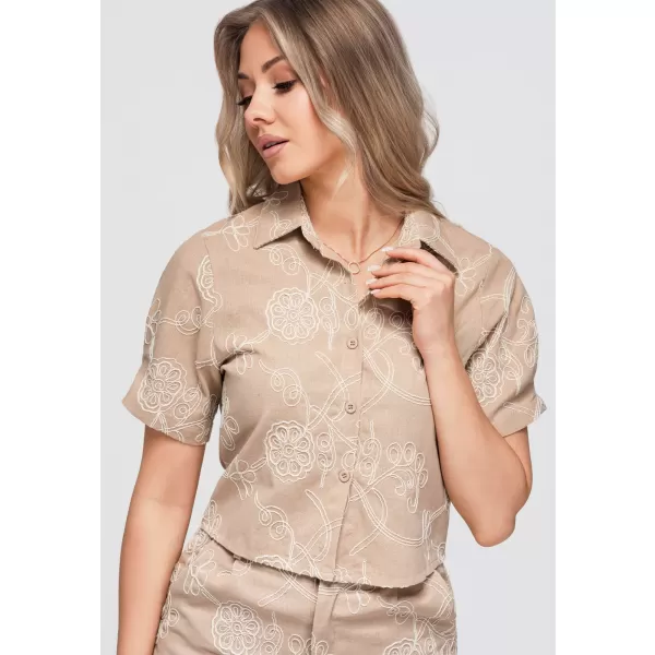  Bluza de dama OMBRE OW-SH-E0060 BEJ 