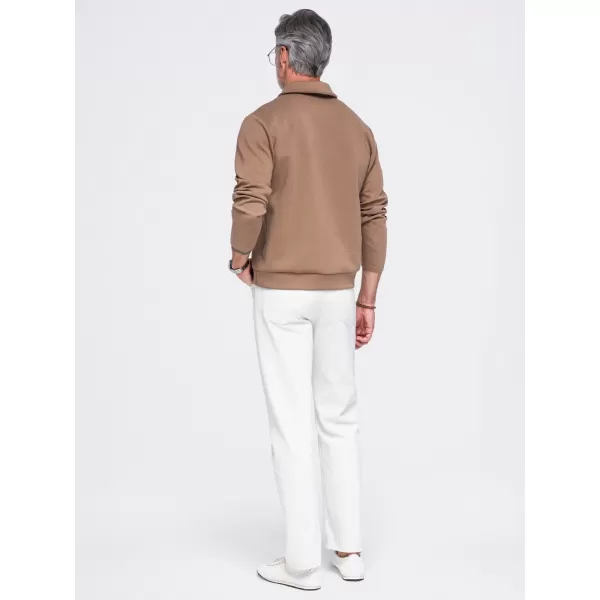  Hanorac pentru bărbați OMBRE OM-SSNZ-0262 MARO 
