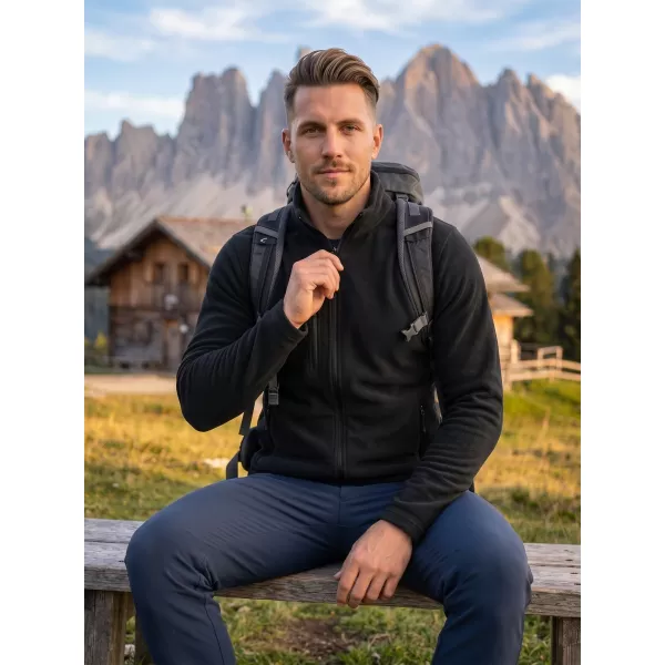  Hanorac bărbătesc din micro polar MALFINI FACTOR 852 NEGRU 