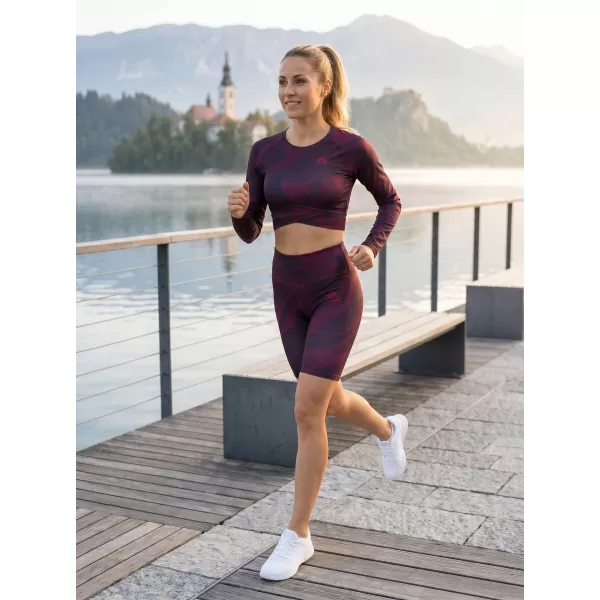  Jambiere premium pentru genunchi pentru femei (marimi noi) ALTISPORT VOJ/ALW072LEG06 ROȘU VIN 