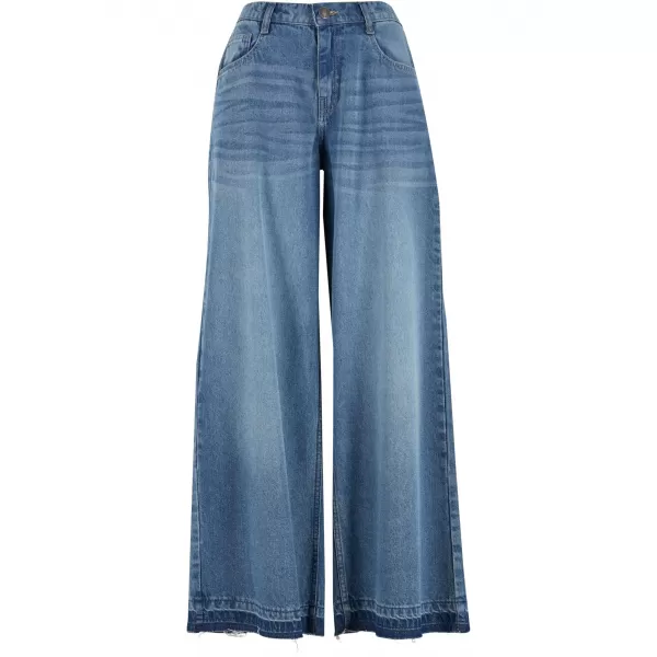  Pantaloni de dama URBAN CLASSICS TB7712 ALBASTRU MEDIU PROFUND SPĂLAT 