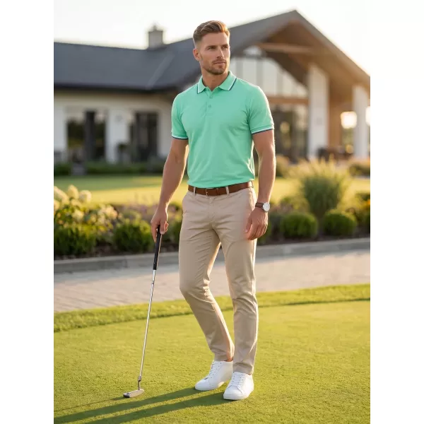  Tricou pentru bărbați cu guler MALFINI FOCUS 232 MENTĂ 