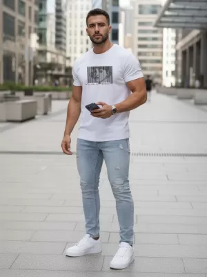 Tricou pentru bărbați DSTREET NX5014R ALB
