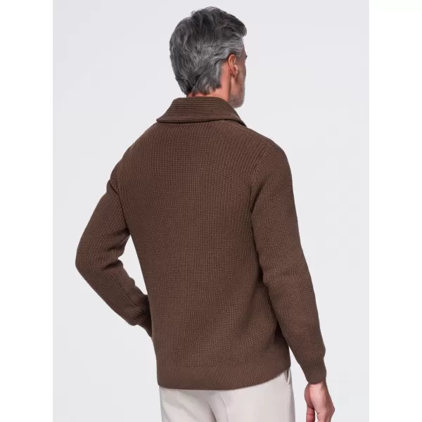  Cardigan pentru bărbați OMBRE OM-SWCD-0200 MARO 