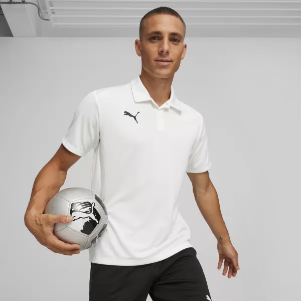  Tricou pentru bărbați cu guler PUMA TEAMGOAL POLO 658771-04 PUMA ALB/NEGRU/GRI PENE 