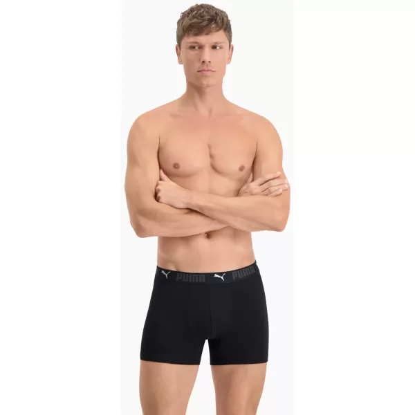  Boxeri pentru bărbați PUMA SPORT COTTON BOXER 2P 93552101 NEGRU 