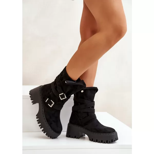  Botine de dama BOTO QH7825/DA185 NEGRU 