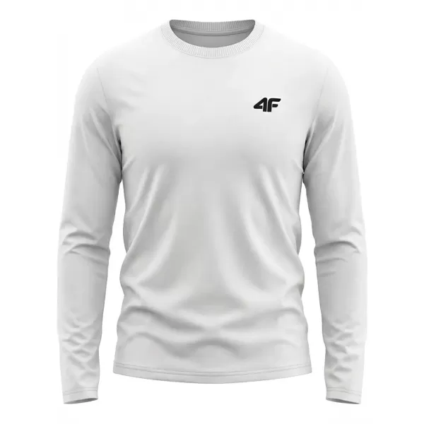  Tricou pentru bărbați cu mâneci lungi 4F WMM00TLONM611 ALB 