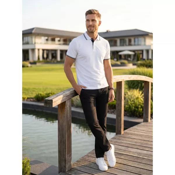  Tricou pentru bărbați cu guler MALFINI FOCUS 232 ALB 