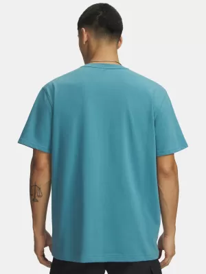 Tricou pentru bărbați UNDER ARMOUR M LOGO EMB HEAVYWEIGHT SS 1373997-466 ALBASTRU