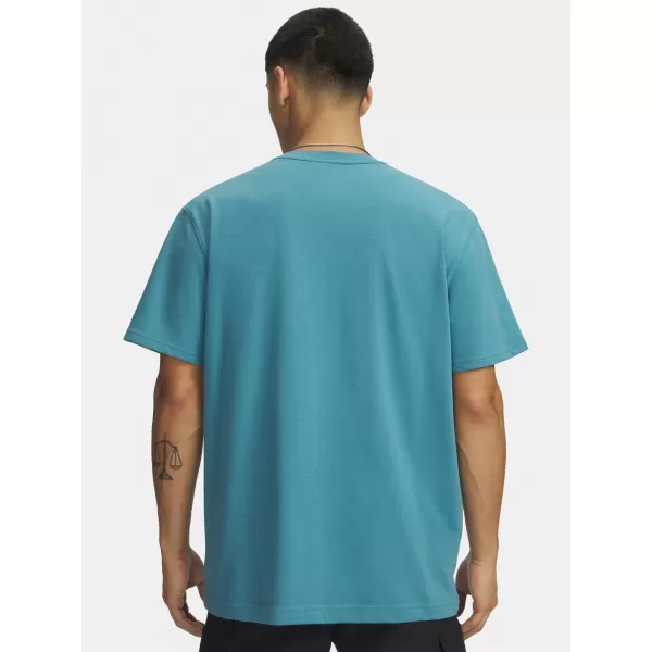  Tricou pentru bărbați UNDER ARMOUR M LOGO EMB HEAVYWEIGHT SS 1373997-466 ALBASTRU 