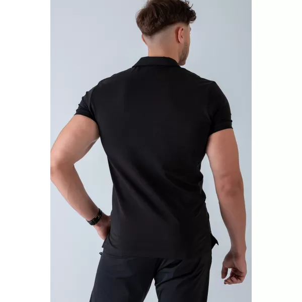  Tricouri pentru bărbați NEBBIA MIKE MUSCLE FIT POLO 157 NEGRU 