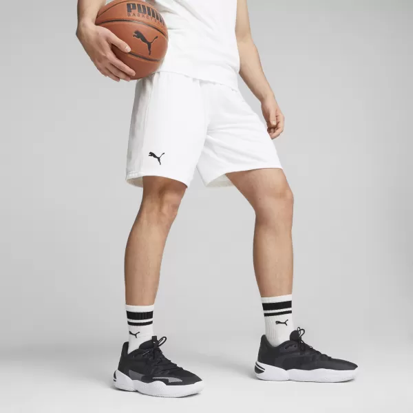  Pantaloni scurți pentru bărbați PUMA HOOPS TEAM PRACTICE SHORT 676641-02 PUMA ALB 