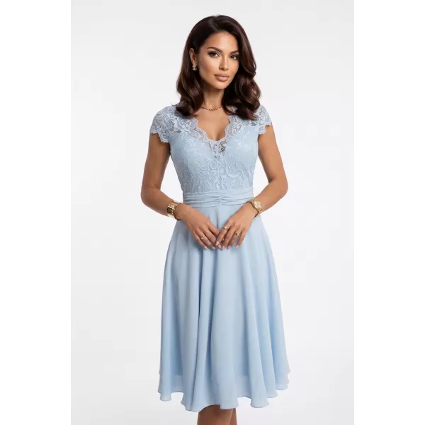  Rochie NUMOCO 381-8 ALBASTRU AZUR 