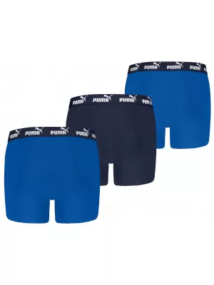 Boxeri pentru copii PUMA ELEMENTS BOYS BASIC BOXERS 3P 93896307 COMBINAȚIE ALBASTRĂ