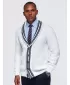 Cardigan pentru bărbați OMBRE OM-SWCD-0196 ALB