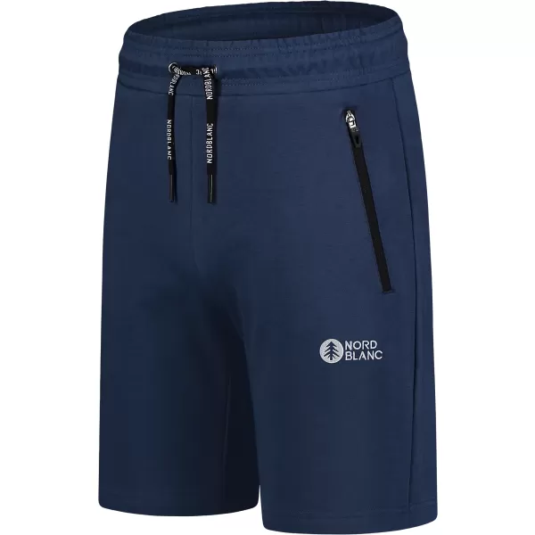  Pantaloni scurți din bumbac pentru bărbați NORDBLANC RELAXEDFIT NBSPM8254 ALBASTRU 