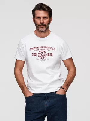 Tricou pentru bărbați OMBRE OM-TSPT-0269 ALB