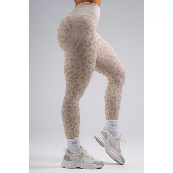  Jambiere compresive push-up cu imprimeu leopard NEBBIA PRIMAL 849 LEOPARD CREM 