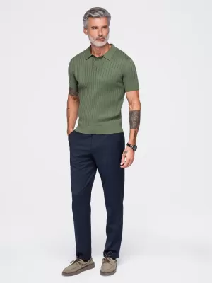 Tricou polo pentru bărbați OMBRE OM-POSS-0180 MĂSLINE