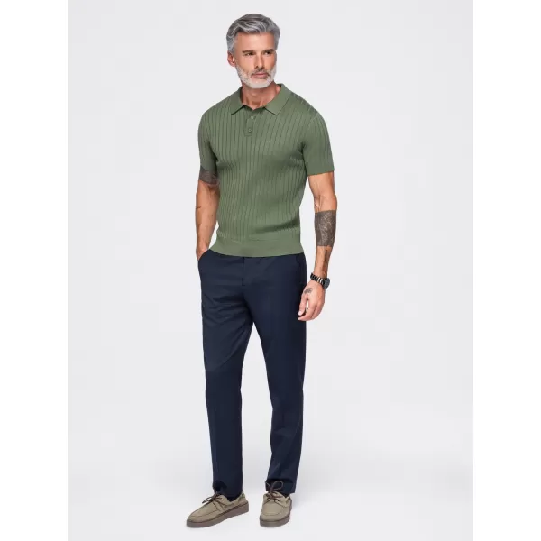  Tricou polo pentru bărbați OMBRE OM-POSS-0180 MĂSLINE 