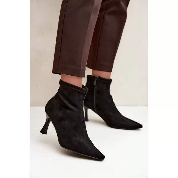  Botine de dama BOTO 7107 NEGRU MAT 