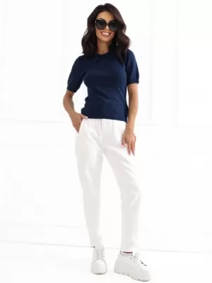 Pantaloni de dama SUBLEVEL D70059Z62399A1 ALB