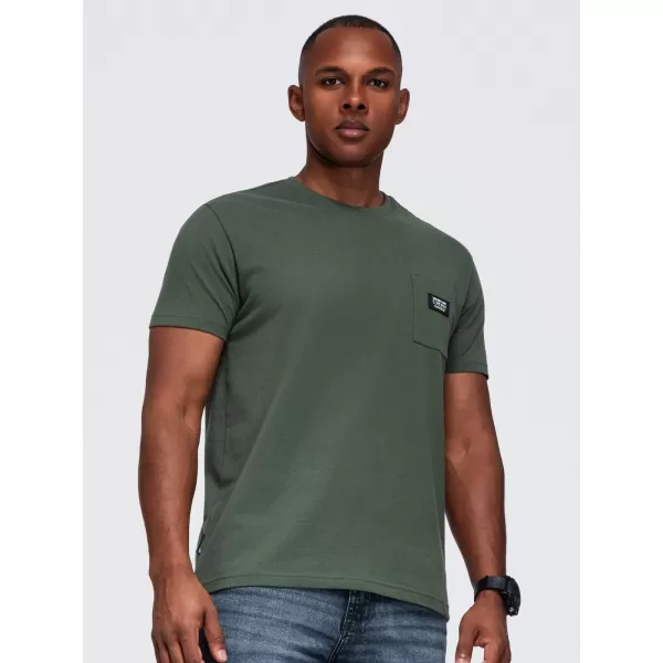  Tricou pentru bărbați OMBRE OM-TSCT-0305 MĂSLINE ÎNCHISE 