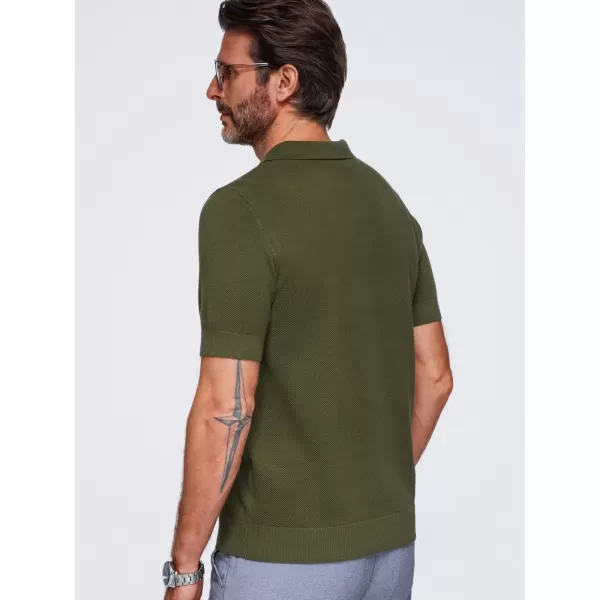  Tricou polo pentru bărbați OMBRE OM-POSS-0178 MĂSLINE 
