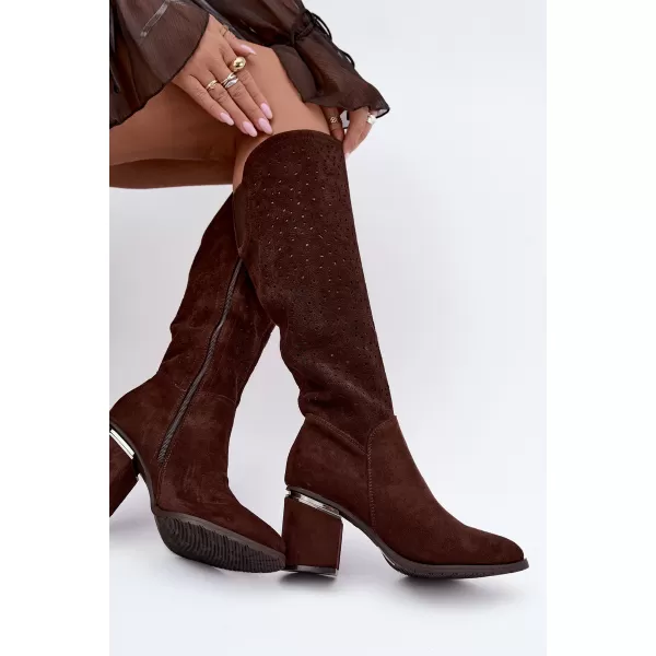  Cizme de dama S.BARSKI HY62-8122 CIOCOLATĂ 
