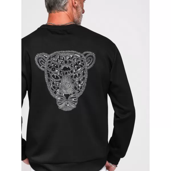  Hanorac pentru bărbați OMBRE OM-SSNZ-0274 NEGRU 