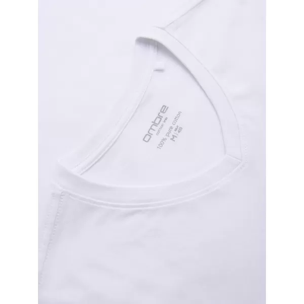  Tricou pentru bărbați OMBRE OM-LSBL-0143 ALB 