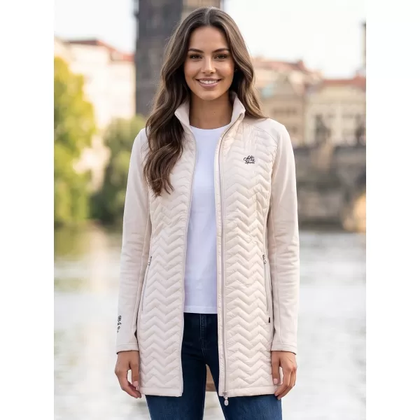  Palton hibrid de damă ALTISPORT IRYSA BEJ DESCHIS 